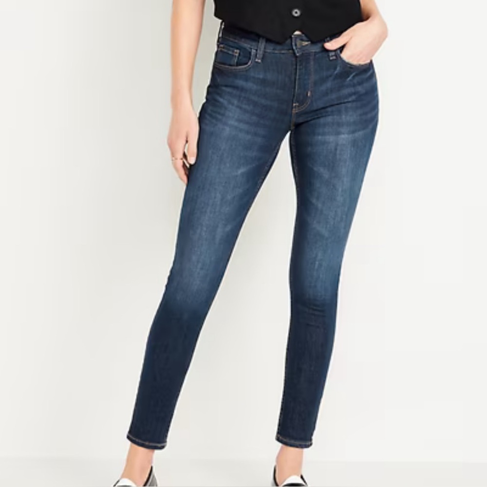 Old Navy Rockstar Dark Wash Mid Rise Skinny Jeans 6